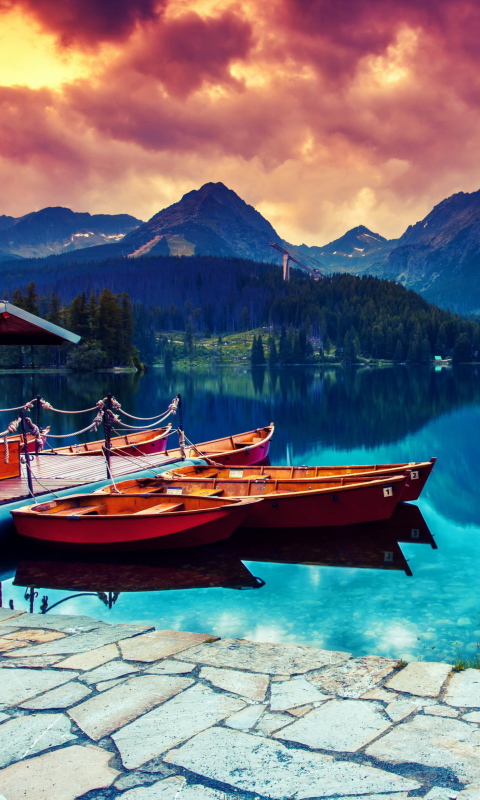 Beautiful Lake Sunset wallpaper 480x800