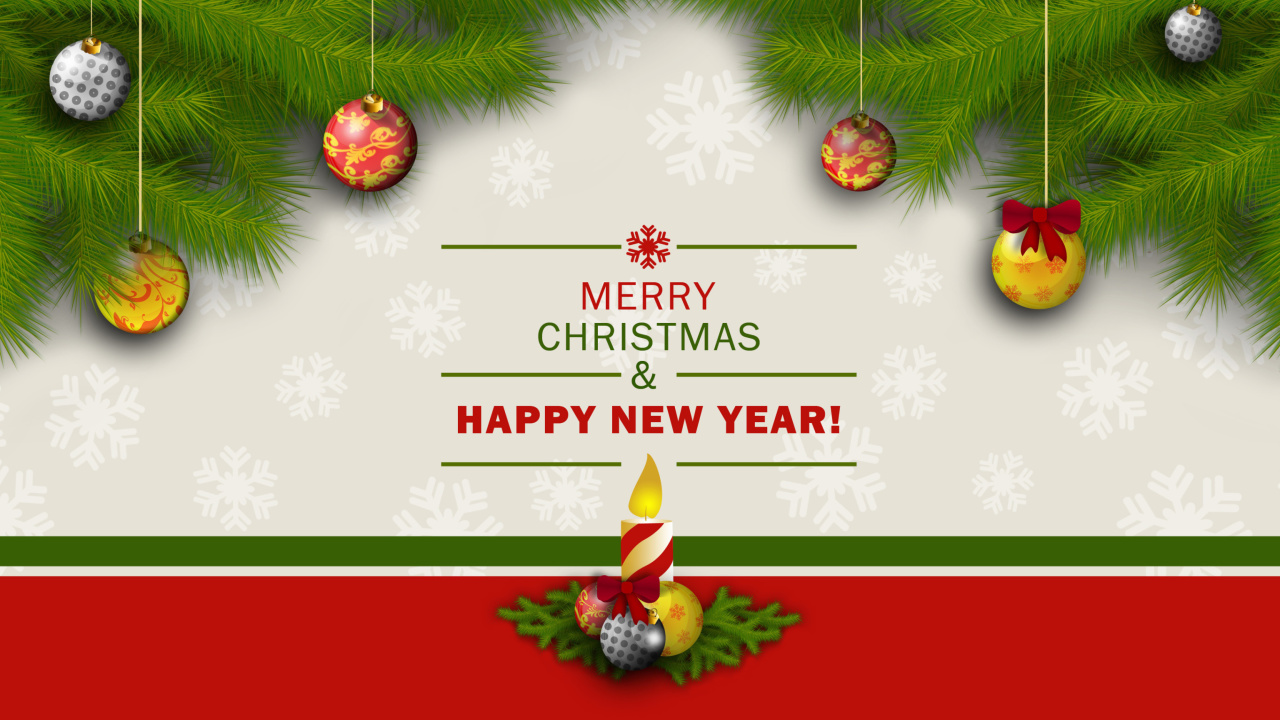 Обои Merry Christmas and Happy New Year 1280x720