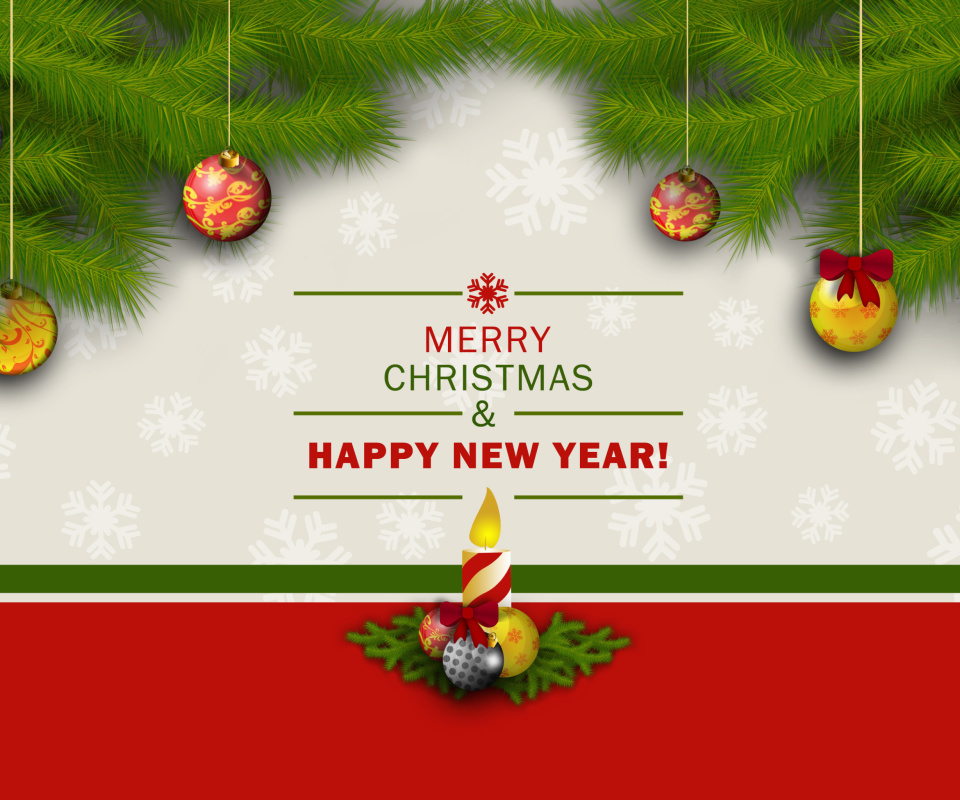 Merry Christmas and Happy New Year wallpaper 960x800