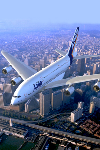 Fondo de pantalla Airbus A380 320x480