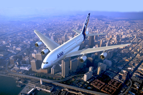 Fondo de pantalla Airbus A380 480x320