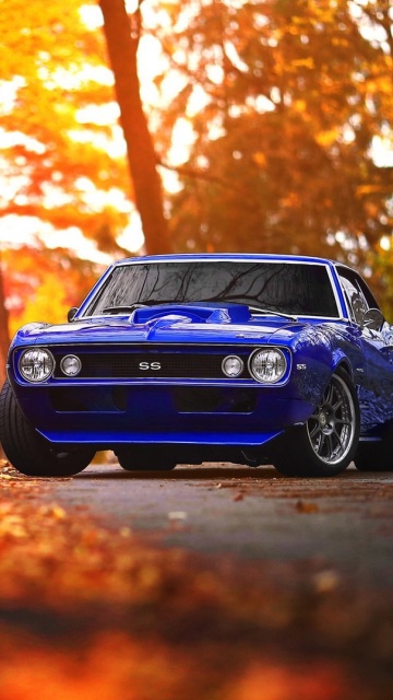 Chevrolet Camaro SS Blue wallpaper 360x640