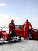 Fondo de pantalla Fernando Alonso in Ferrari 132x176