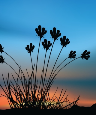Flowers Silhouette - Obrázkek zdarma pro Nokia Asha 300