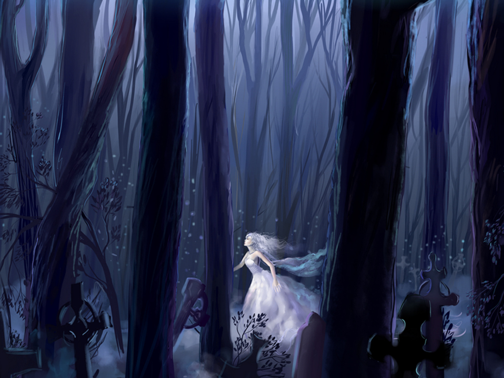 Screenshot №1 pro téma White Princess In Dark Forest 1024x768
