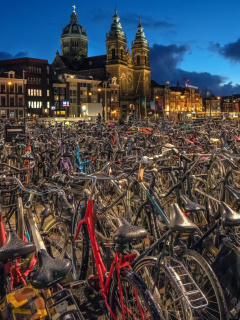 Amsterdam Bike Parking wallpaper 240x320