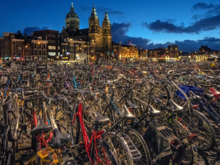 Fondo de pantalla Amsterdam Bike Parking 320x240