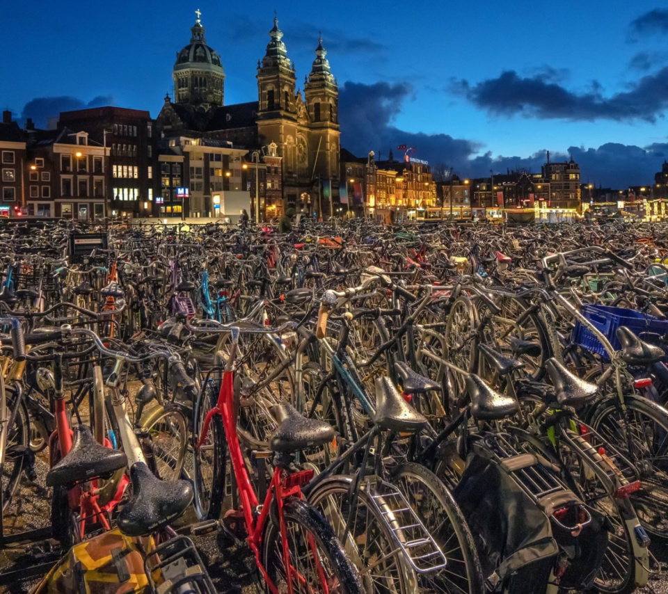 Обои Amsterdam Bike Parking 960x854
