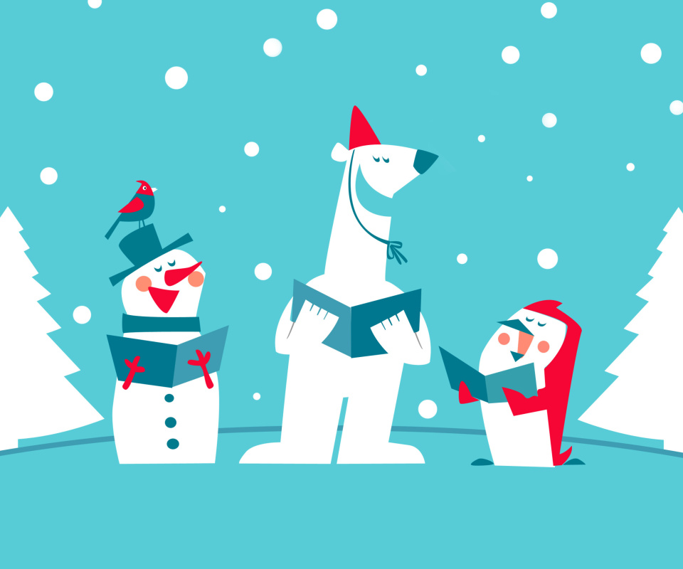 Christmas Cartoon wallpaper 960x800