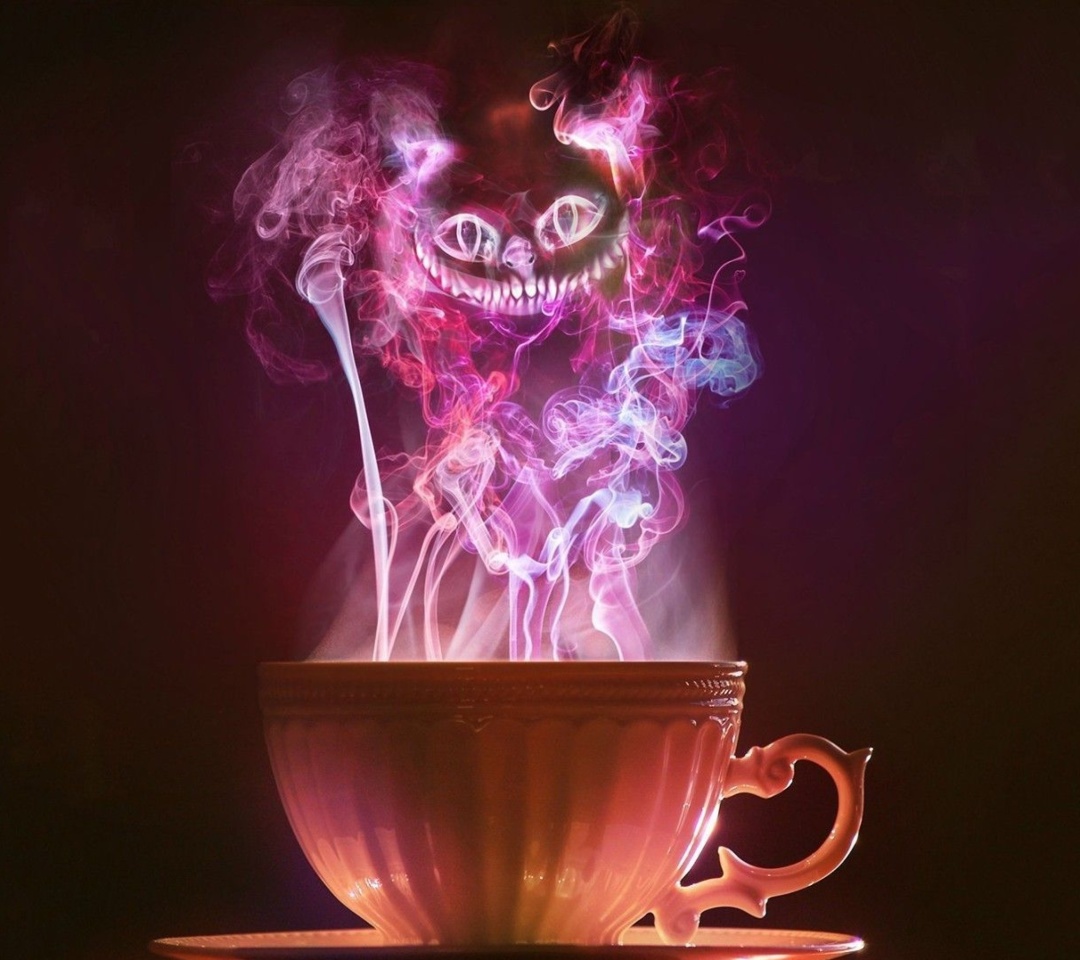 Das Cheshire Cat Mystical Smoke Wallpaper 1080x960
