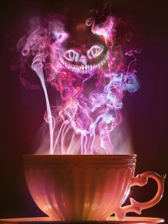 Das Cheshire Cat Mystical Smoke Wallpaper 240x320