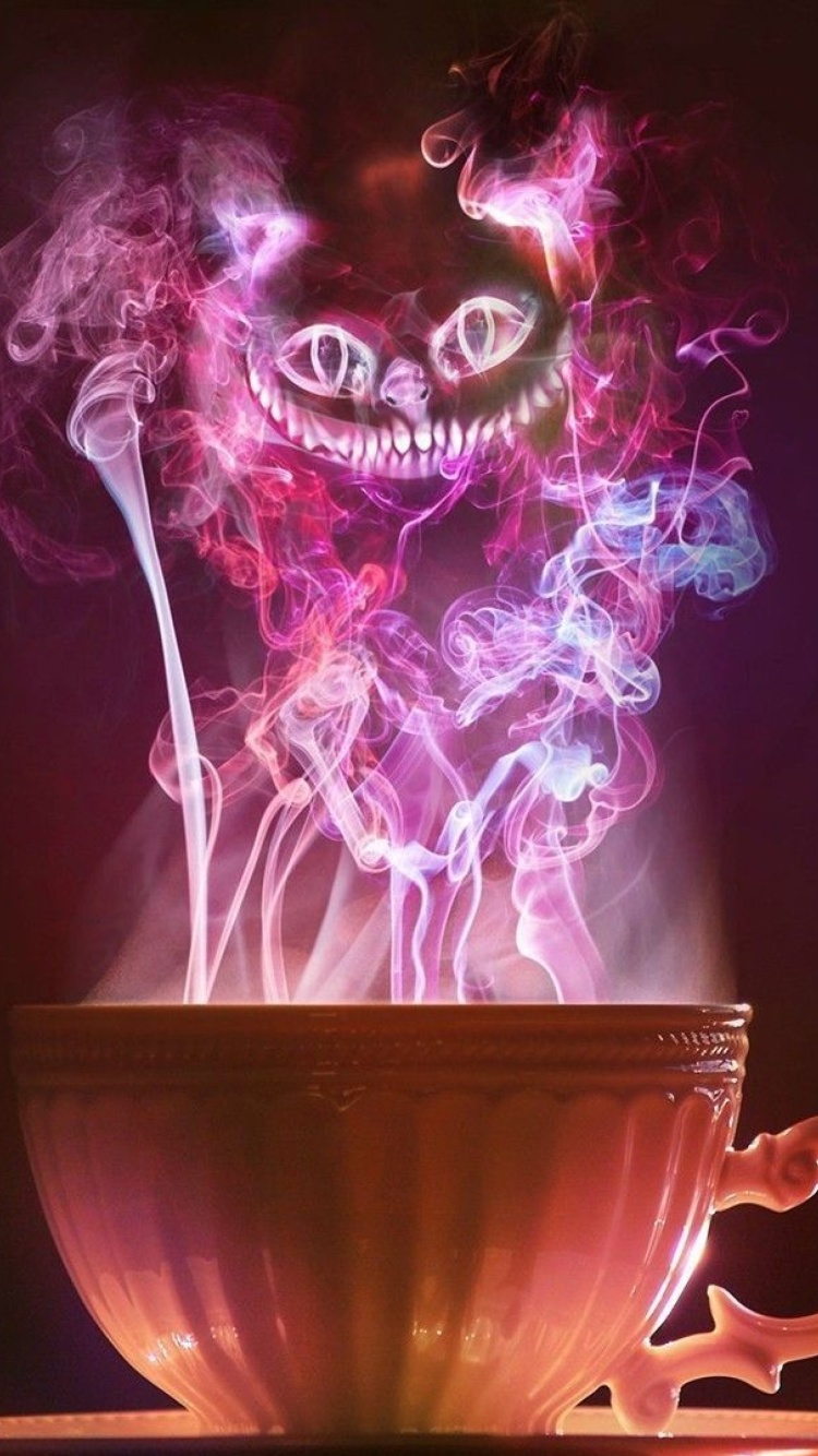 Обои Cheshire Cat Mystical Smoke 750x1334