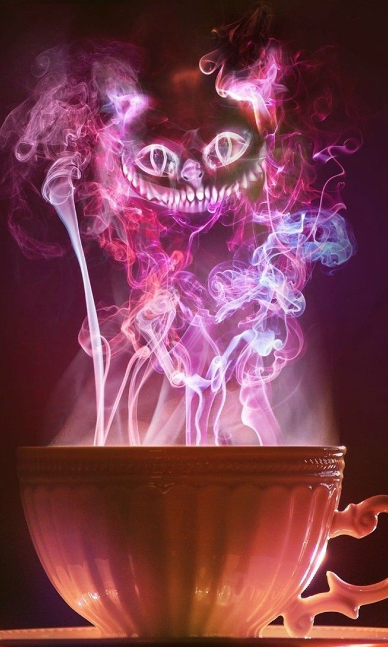 Sfondi Cheshire Cat Mystical Smoke 768x1280