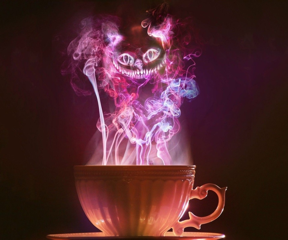 Das Cheshire Cat Mystical Smoke Wallpaper 960x800