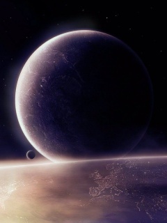 Moon in space screenshot #1 240x320