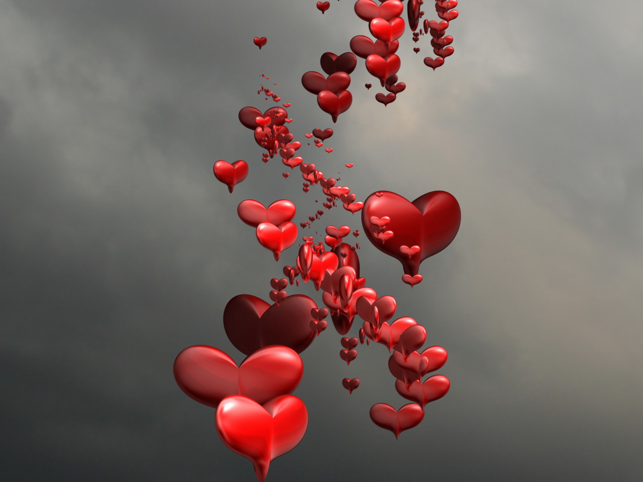 Red Spiral Of Hearts screenshot #1 1280x960