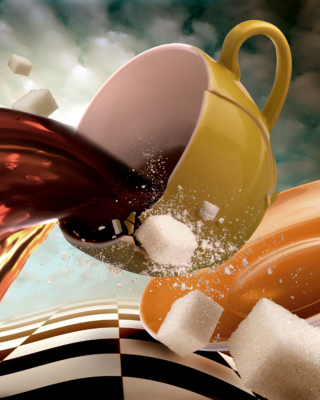 Kostenloses Surrealism Coffee Cup with Sugar cubes Wallpaper für iPhone 6 Plus