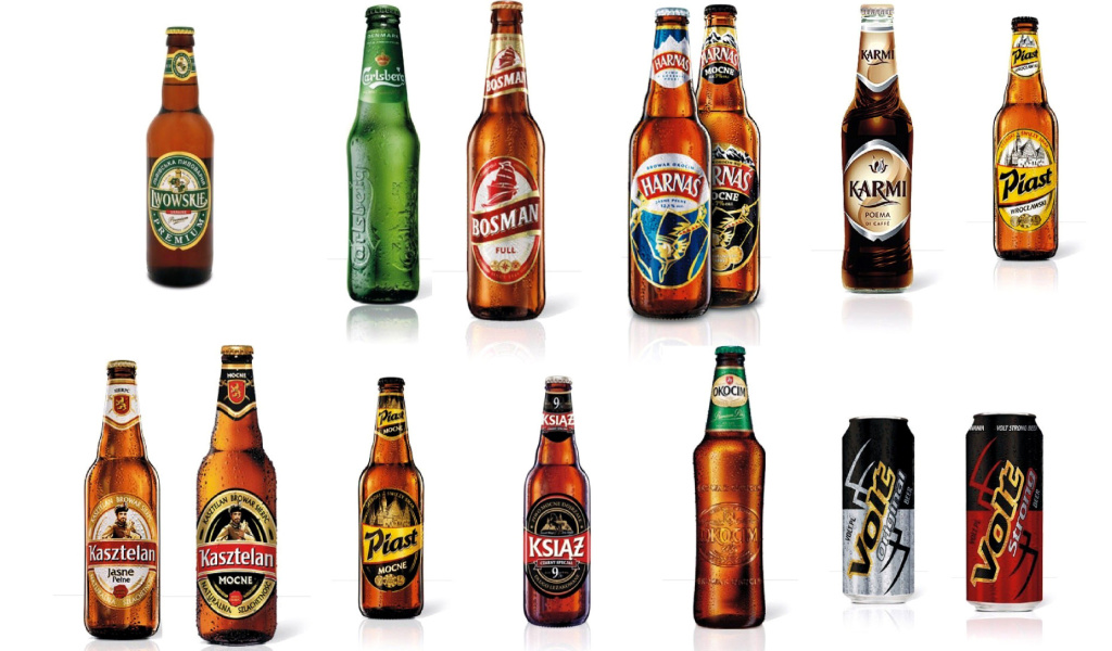 Fondo de pantalla Beer Brands, Bosman, Ksiaz, Harnas, Kasztelan 1024x600
