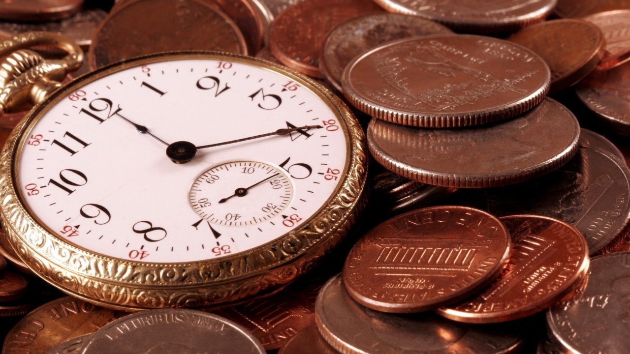 Обои Dollar Cents and Watch 1280x720