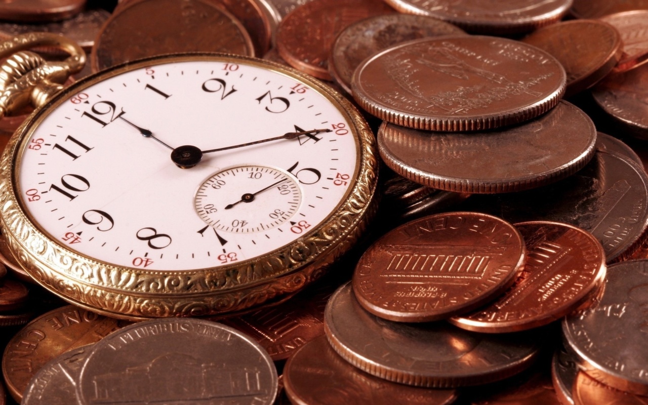 Dollar Cents and Watch wallpaper 1280x800