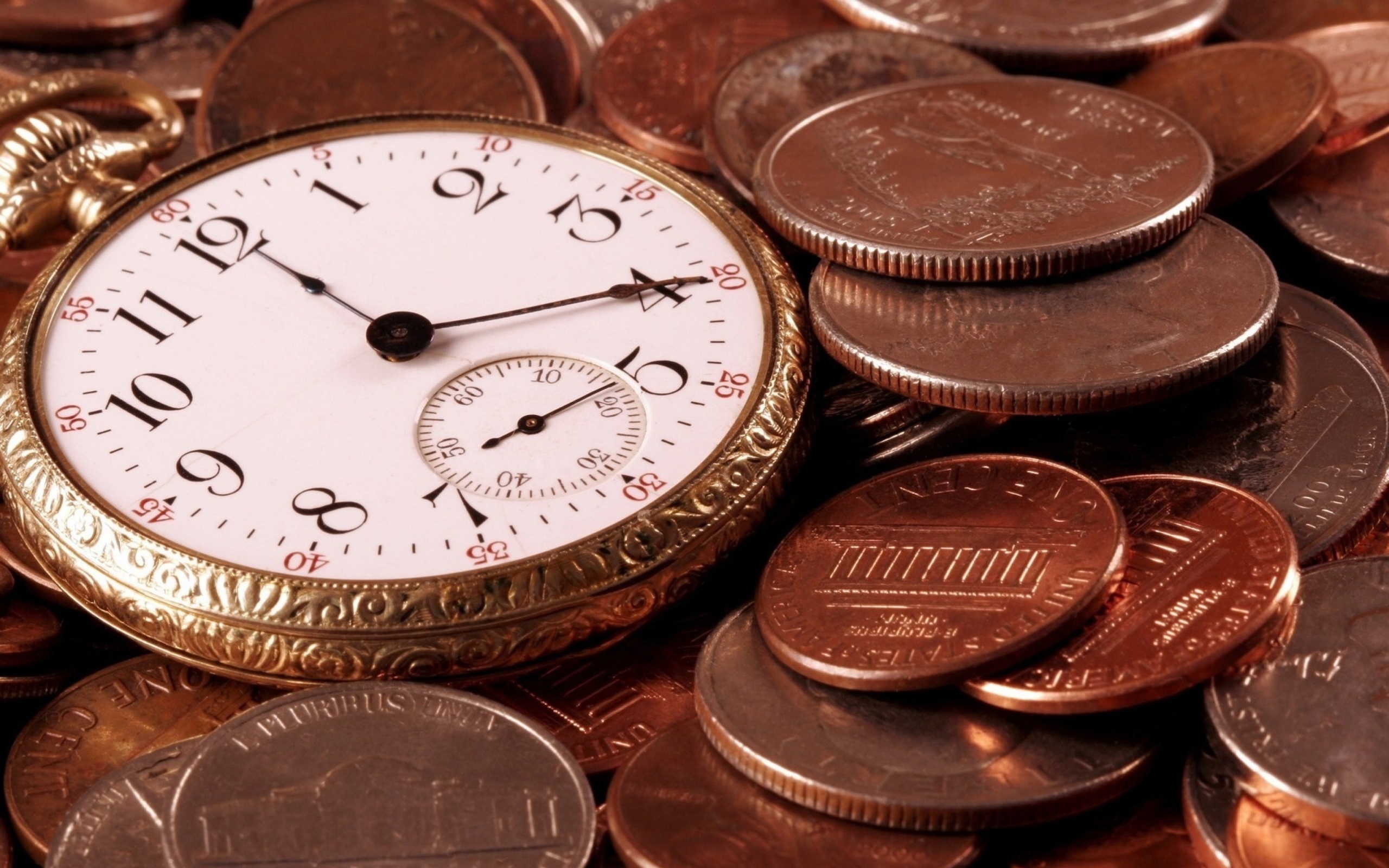 Dollar Cents and Watch wallpaper 2560x1600