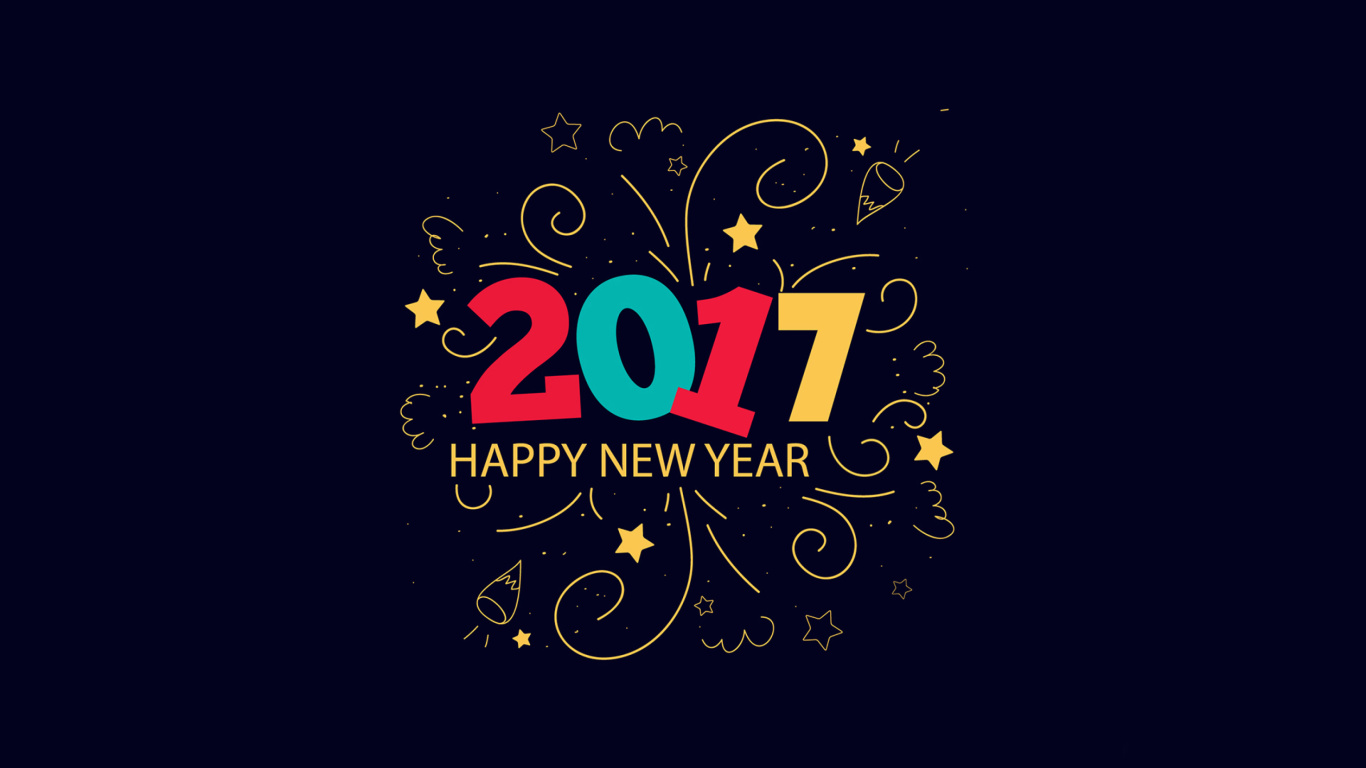 Das New Year 2017 Wallpaper 1366x768