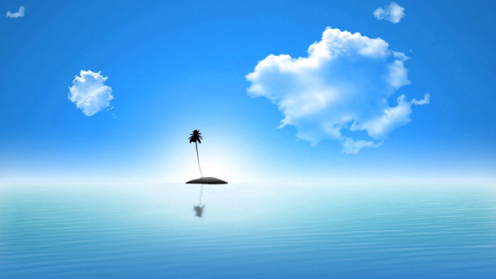 Sfondi Lonely Palm Tree Island 1600x900