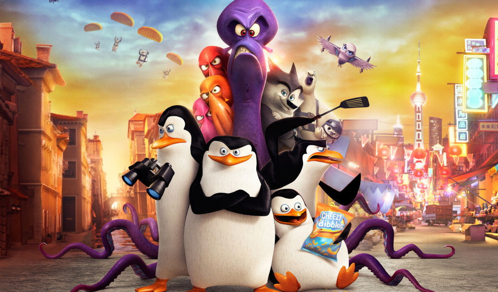 Sfondi The Penguins of Madagascar 2014 1024x600