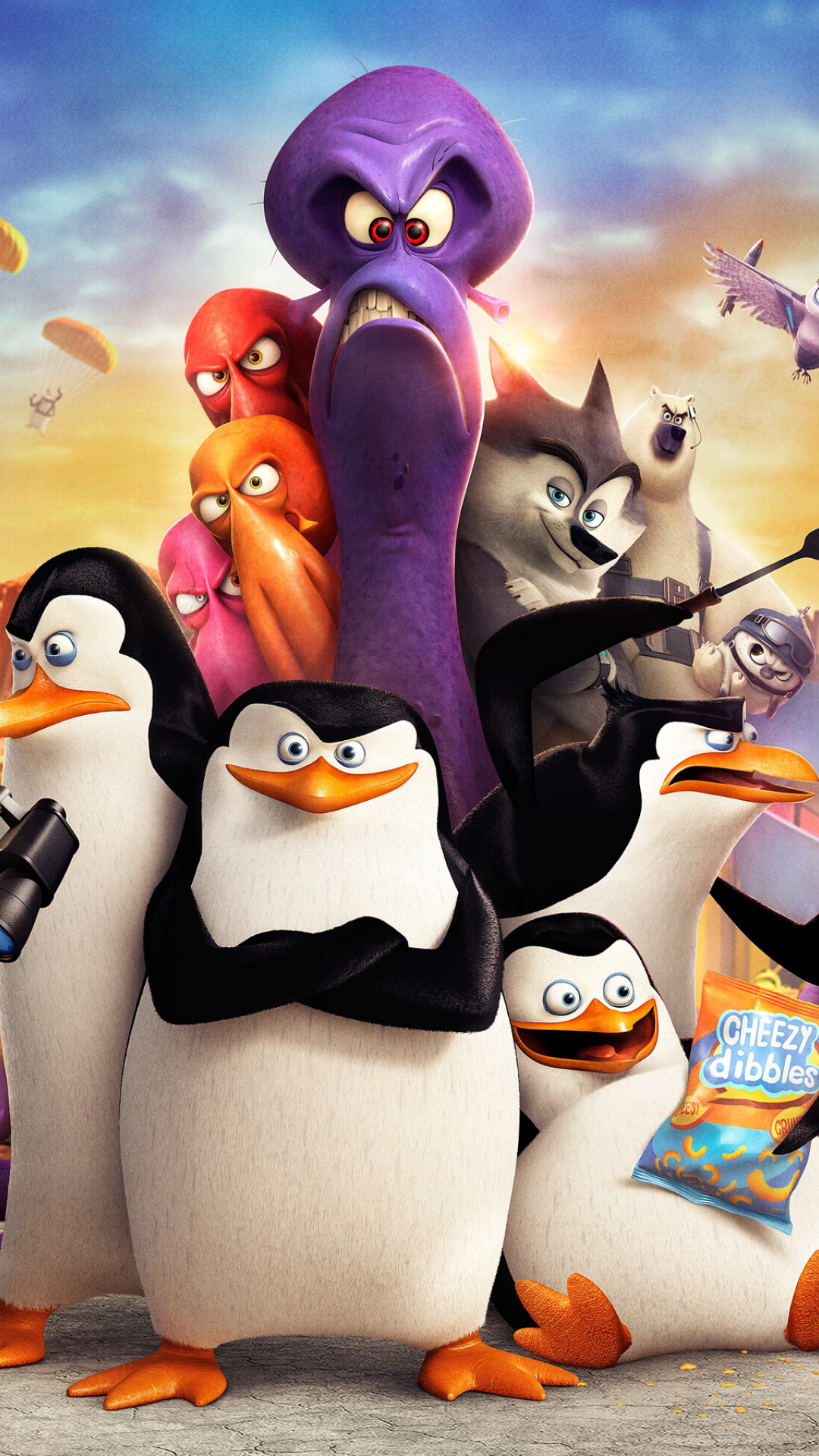 Обои The Penguins of Madagascar 2014 1080x1920