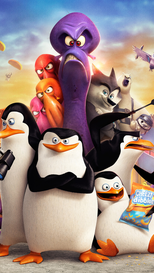 Fondo de pantalla The Penguins of Madagascar 2014 640x1136