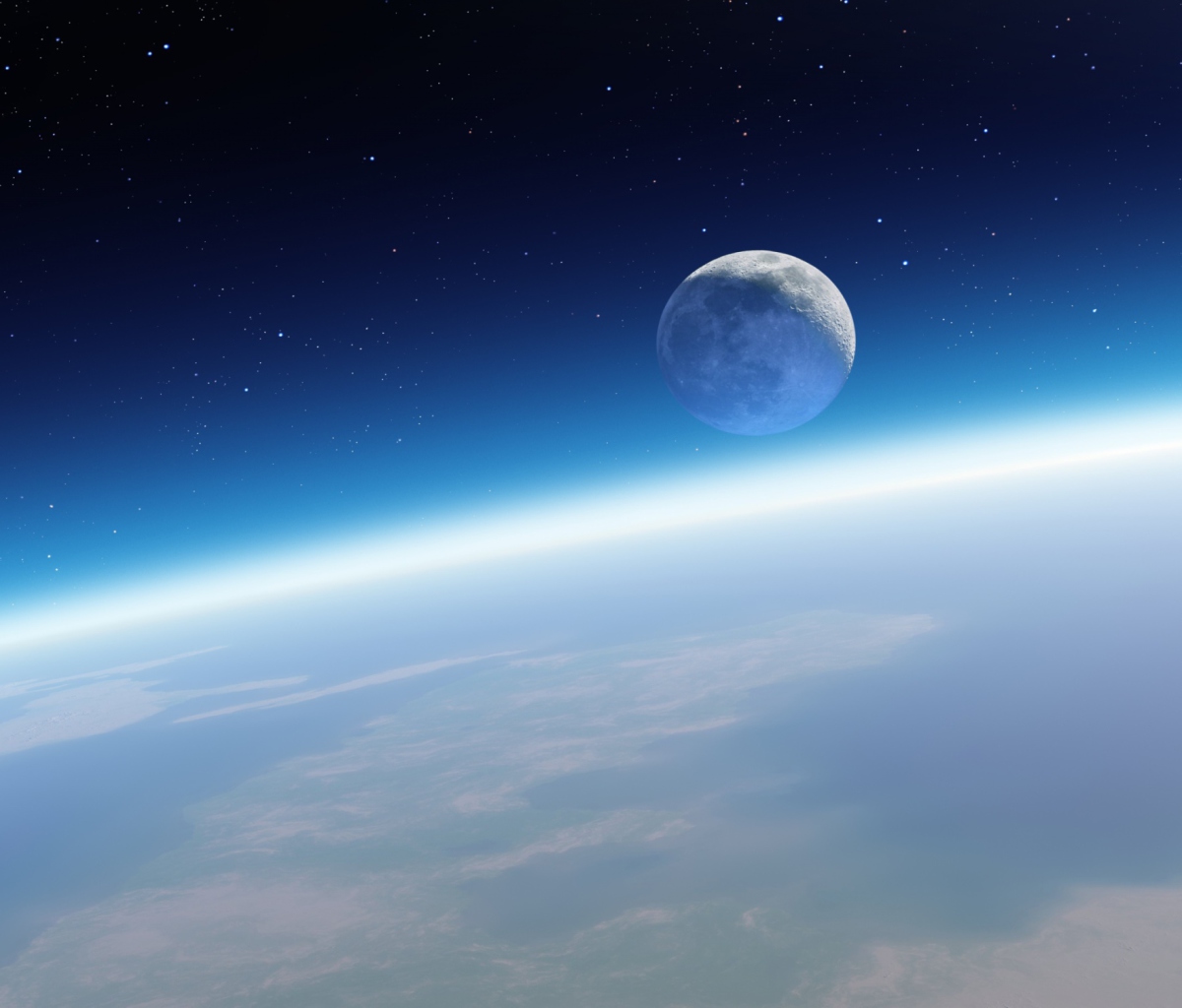 Fondo de pantalla Earth And Moon 1200x1024