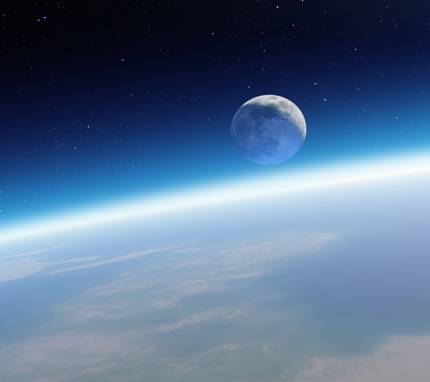 Fondo de pantalla Earth And Moon 1440x1280