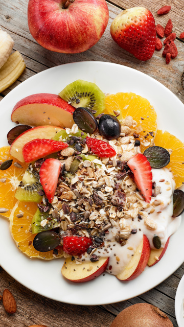 Das Breakfast, coffee, muesli Wallpaper 360x640