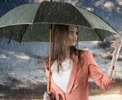 Screenshot №1 pro téma Girl Under Umbrella In Rain 176x144