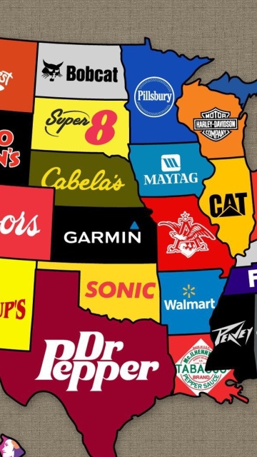 Das Us Brands Map Wallpaper 360x640