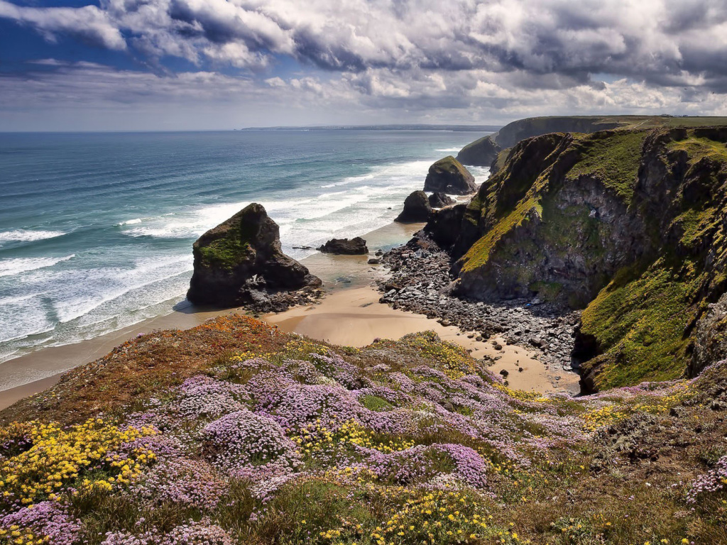 Screenshot №1 pro téma Beach in Cornwall, United Kingdom 1024x768