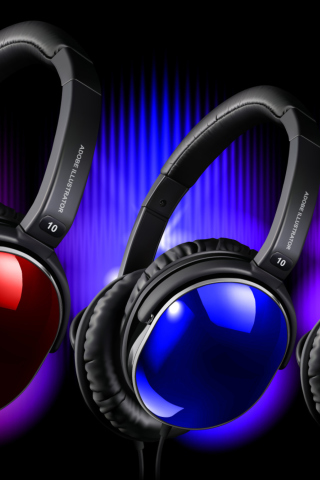 Screenshot №1 pro téma Colorful Headphones 320x480