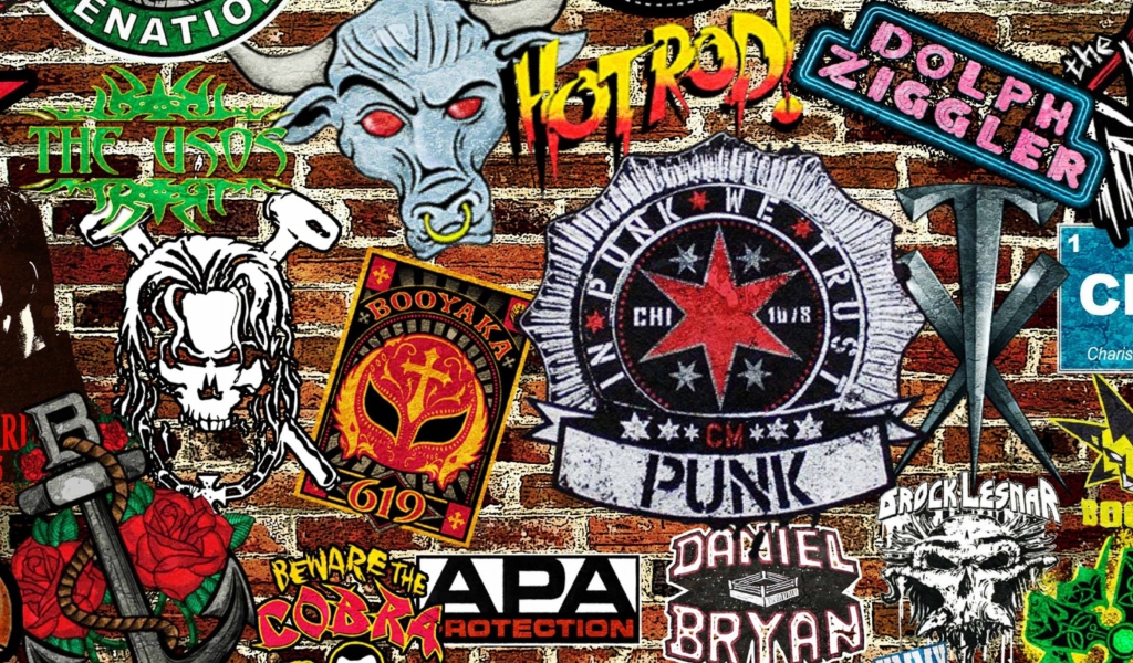 Fondo de pantalla WWE Logos: Hot Rod, Punk 1024x600