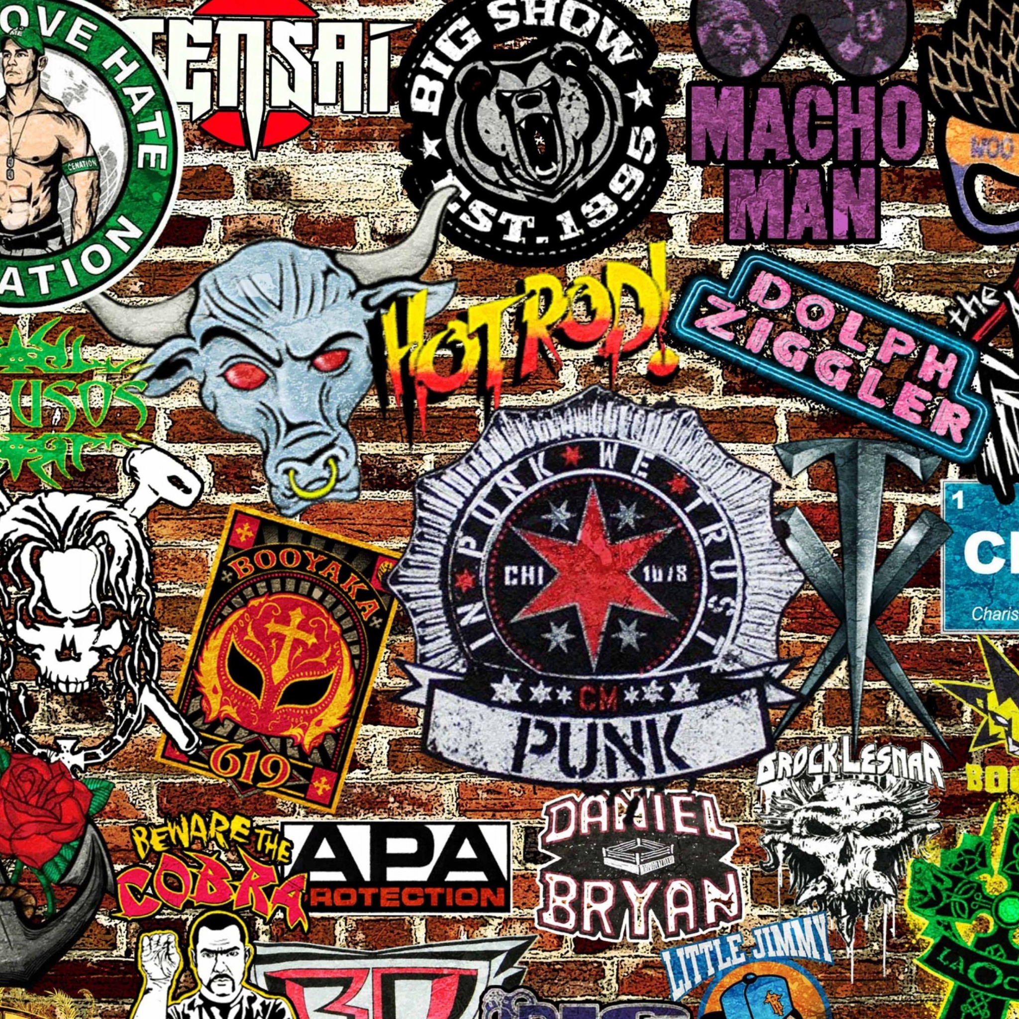 Sfondi WWE Logos: Hot Rod, Punk 2048x2048