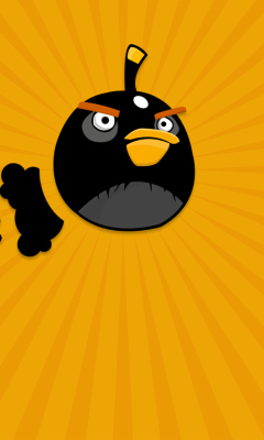Das Black Angry Birds Wallpaper 240x400