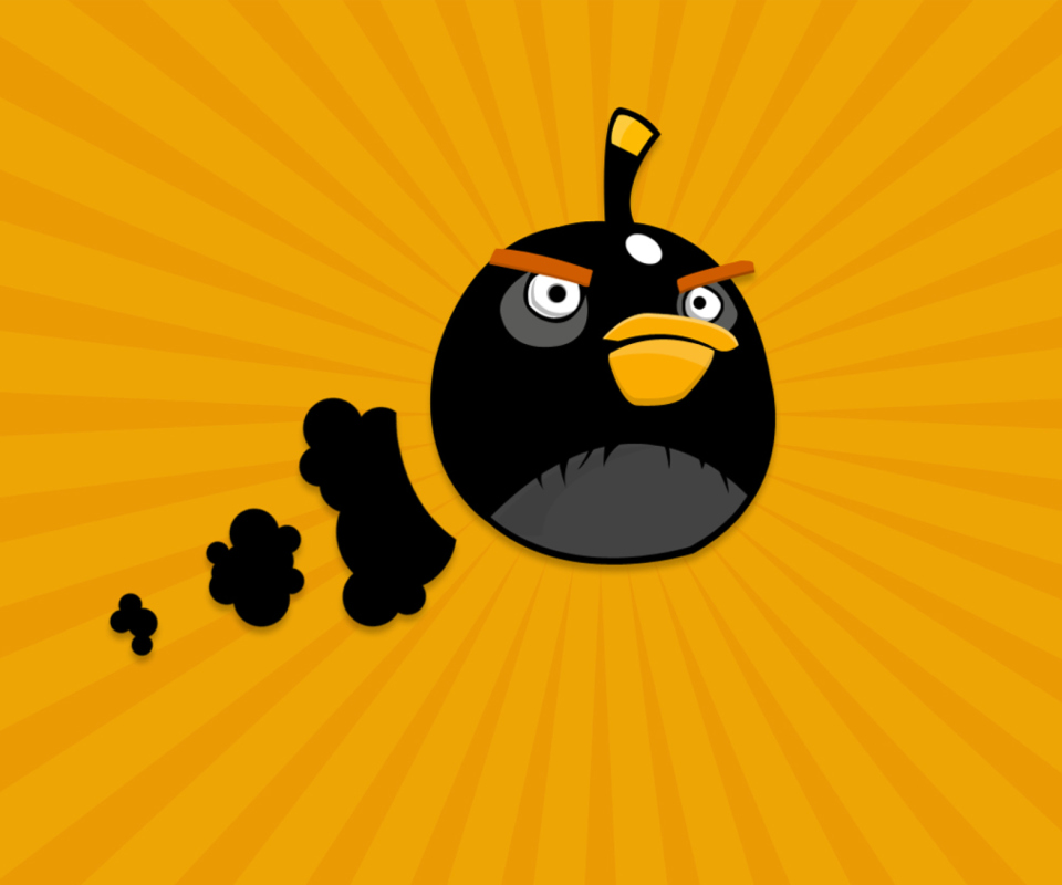 Обои Black Angry Birds 960x800