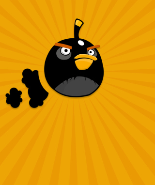 Black Angry Birds - Obrázkek zdarma pro iPhone 5S
