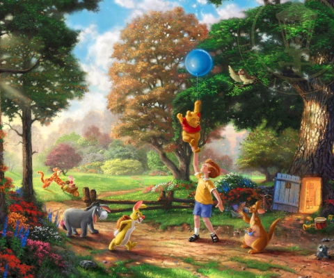 Das Thomas Kinkade, Winnie-The-Pooh Wallpaper 480x400