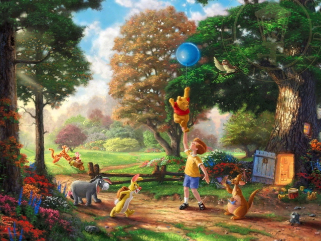 Das Thomas Kinkade, Winnie-The-Pooh Wallpaper 640x480
