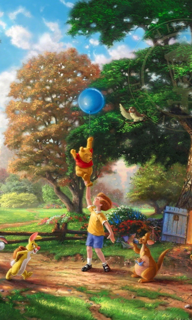 Das Thomas Kinkade, Winnie-The-Pooh Wallpaper 768x1280