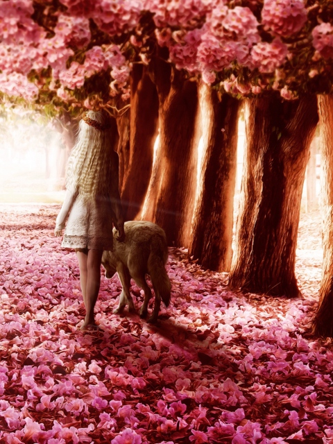 Обои Flower Forest 480x640