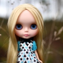 Fondo de pantalla Blonde China Doll With Blue Eyes 128x128