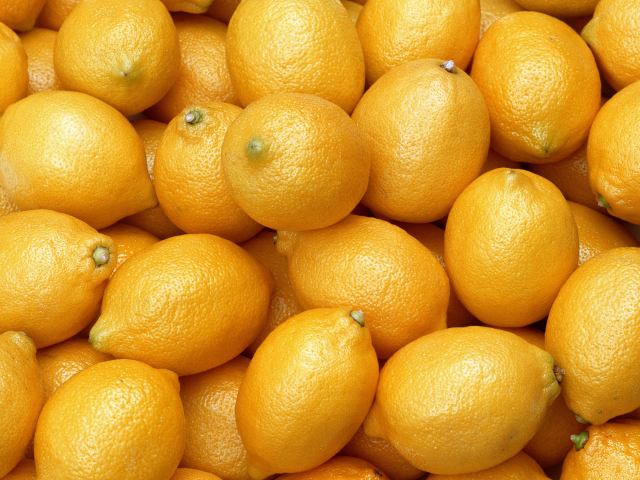 Das Fresh Yellow Lemons Wallpaper 640x480
