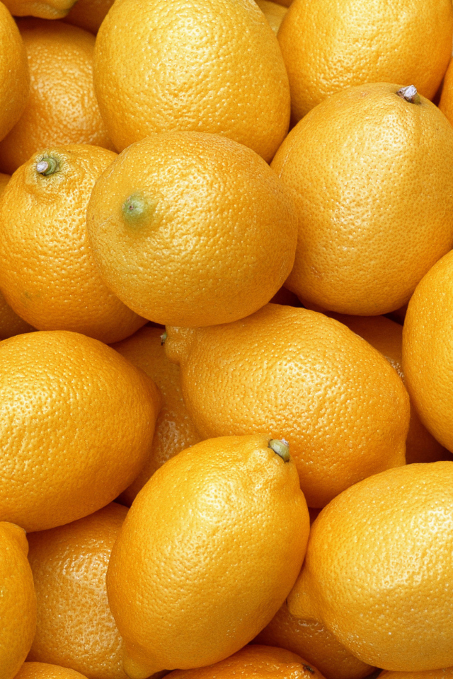 Das Fresh Yellow Lemons Wallpaper 640x960