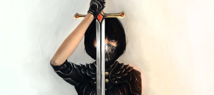 Girl With Sword wallpaper 720x320